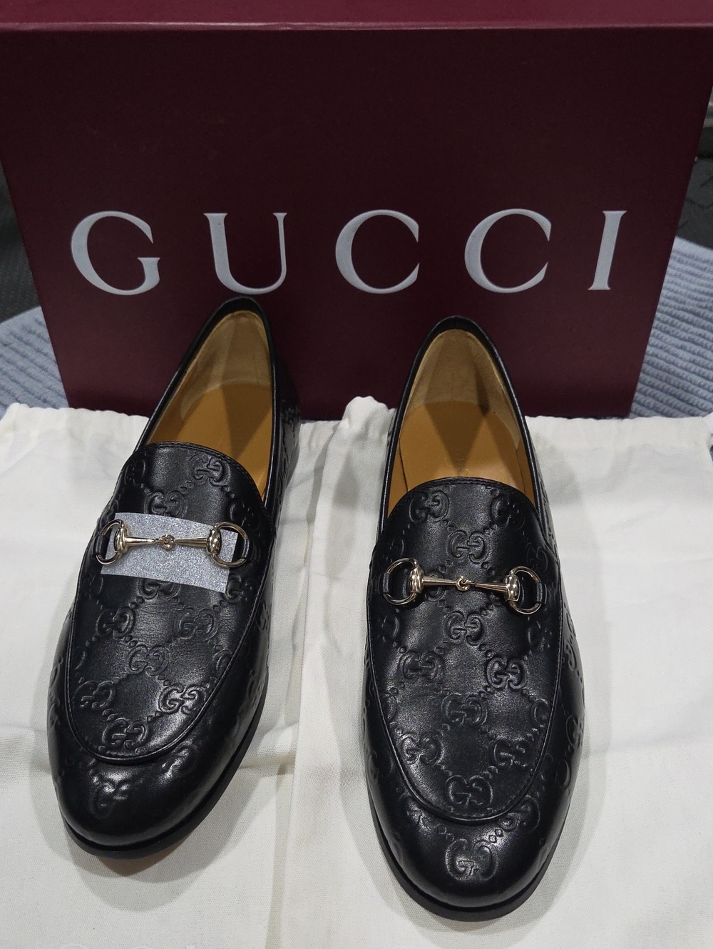 Brand New Women's Gucci Real Betis Glamour Black W/Embossed GG - Size 40